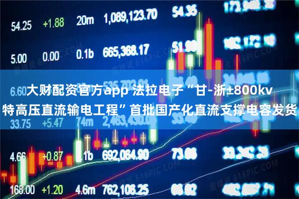 大财配资官方app 法拉电子“甘-浙±800kv特高压直流输电工程”首批国产化直流支撑电容发货
